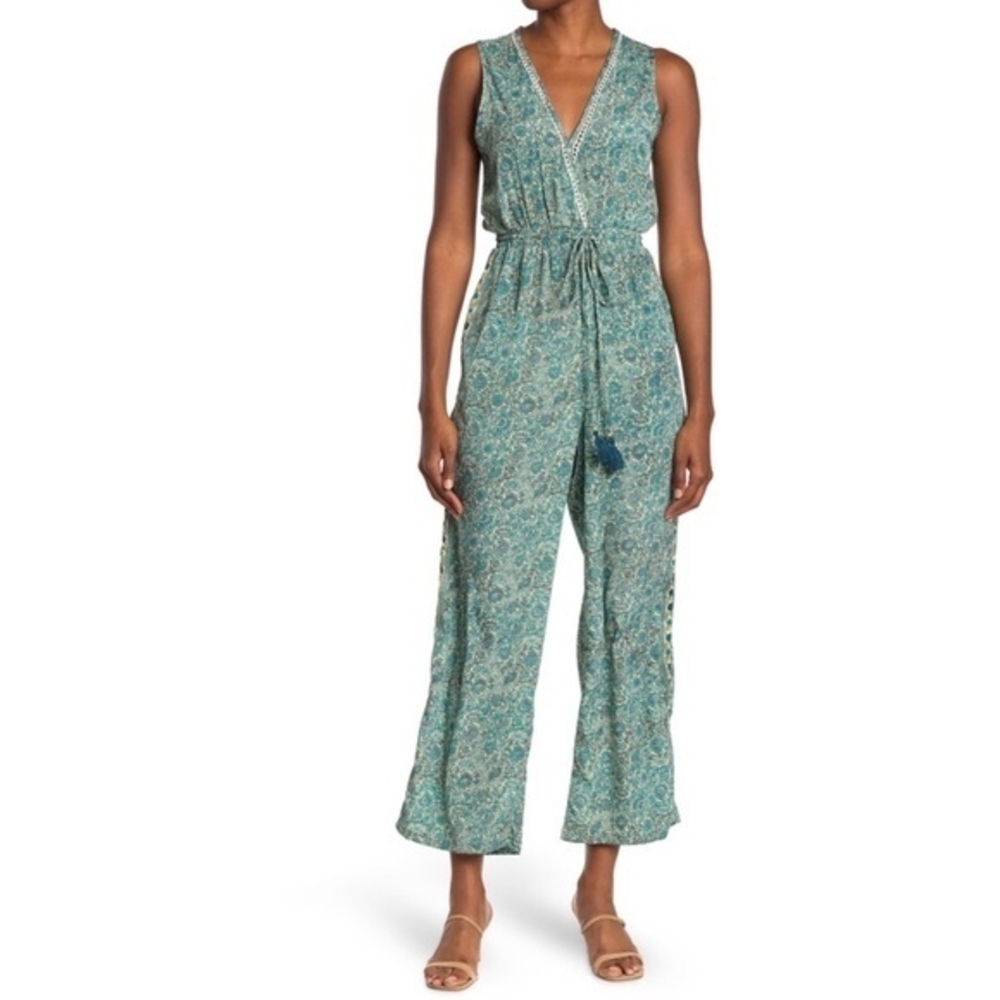Anthropologie Raga Blue Wide-Leg Jumpsuit (Flaws)